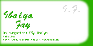 ibolya fay business card